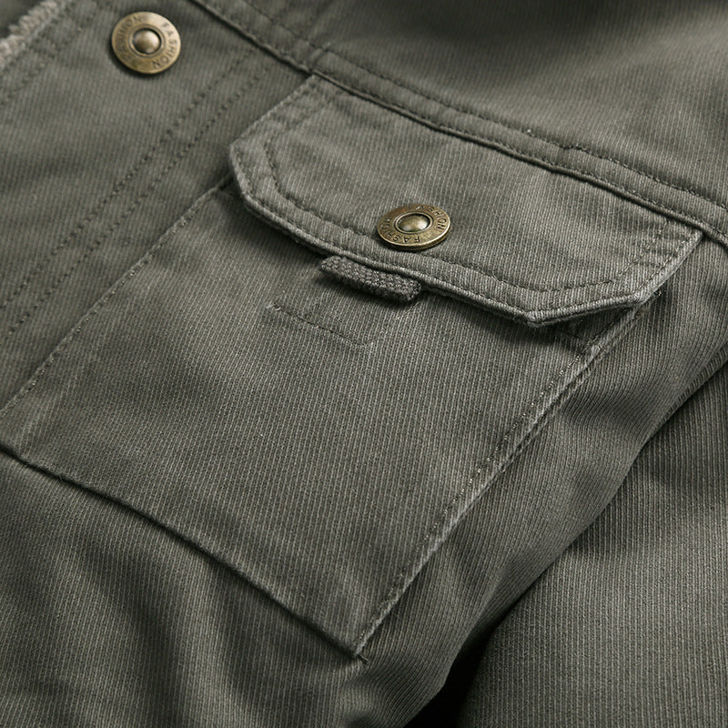 Jacket Plus Velvet Padded Winter Lapel